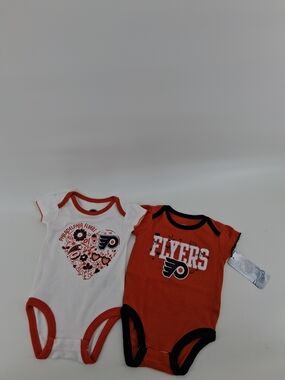 NHL Philadelphia Flyers Infant Bodysuits in White & Orange